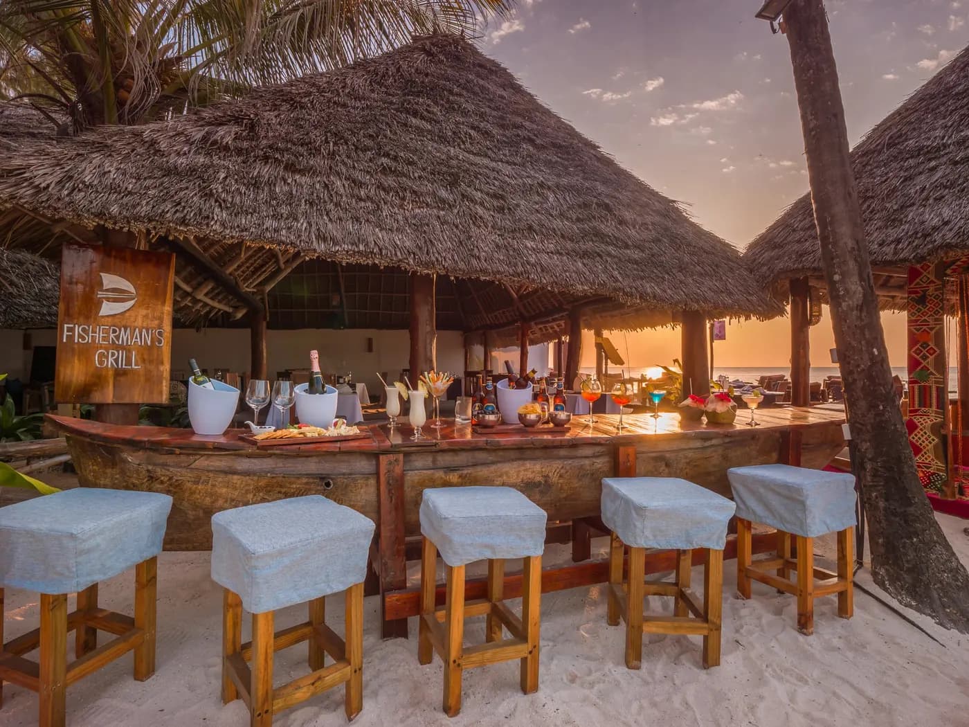 The bar at sunset