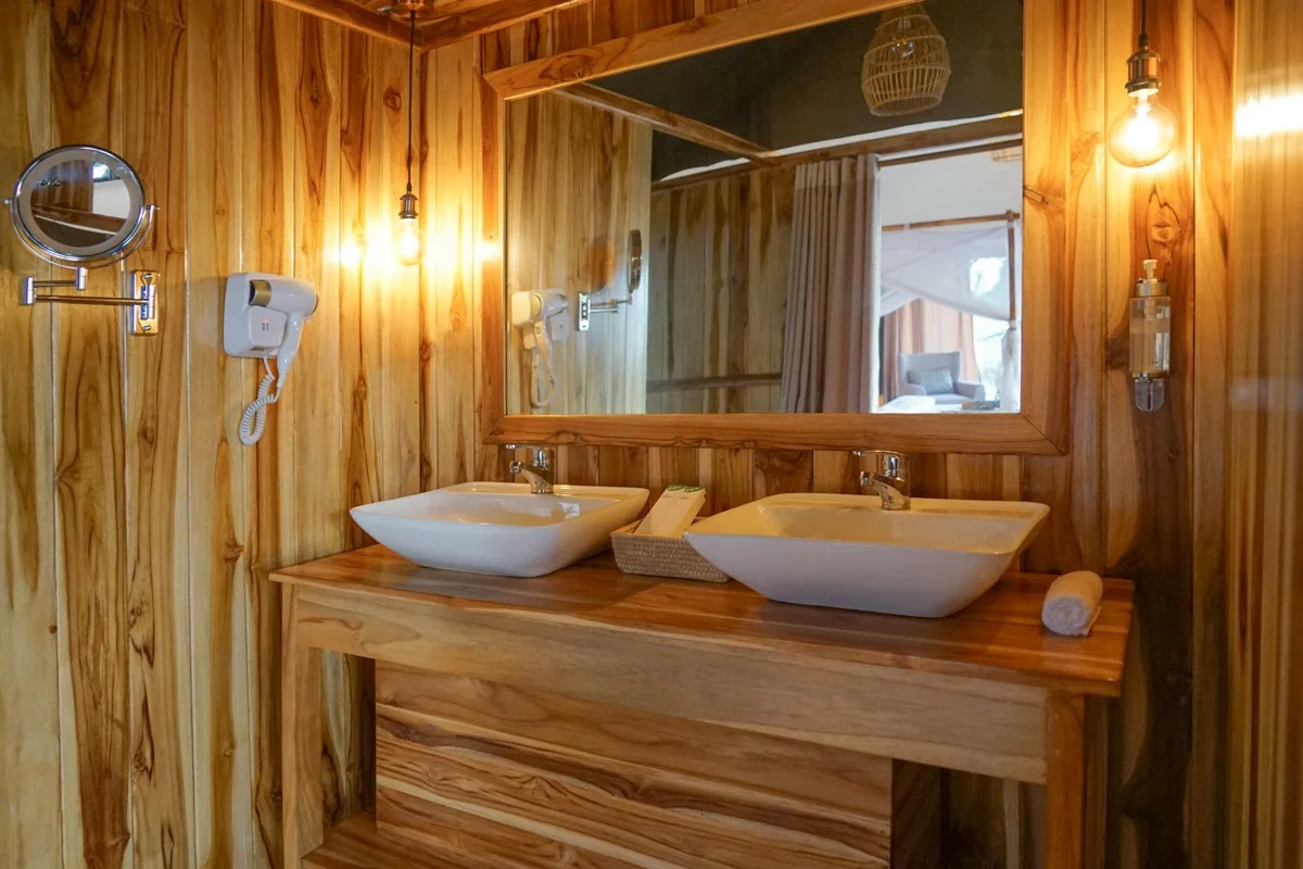 Twin basins in the en-suite bathroom