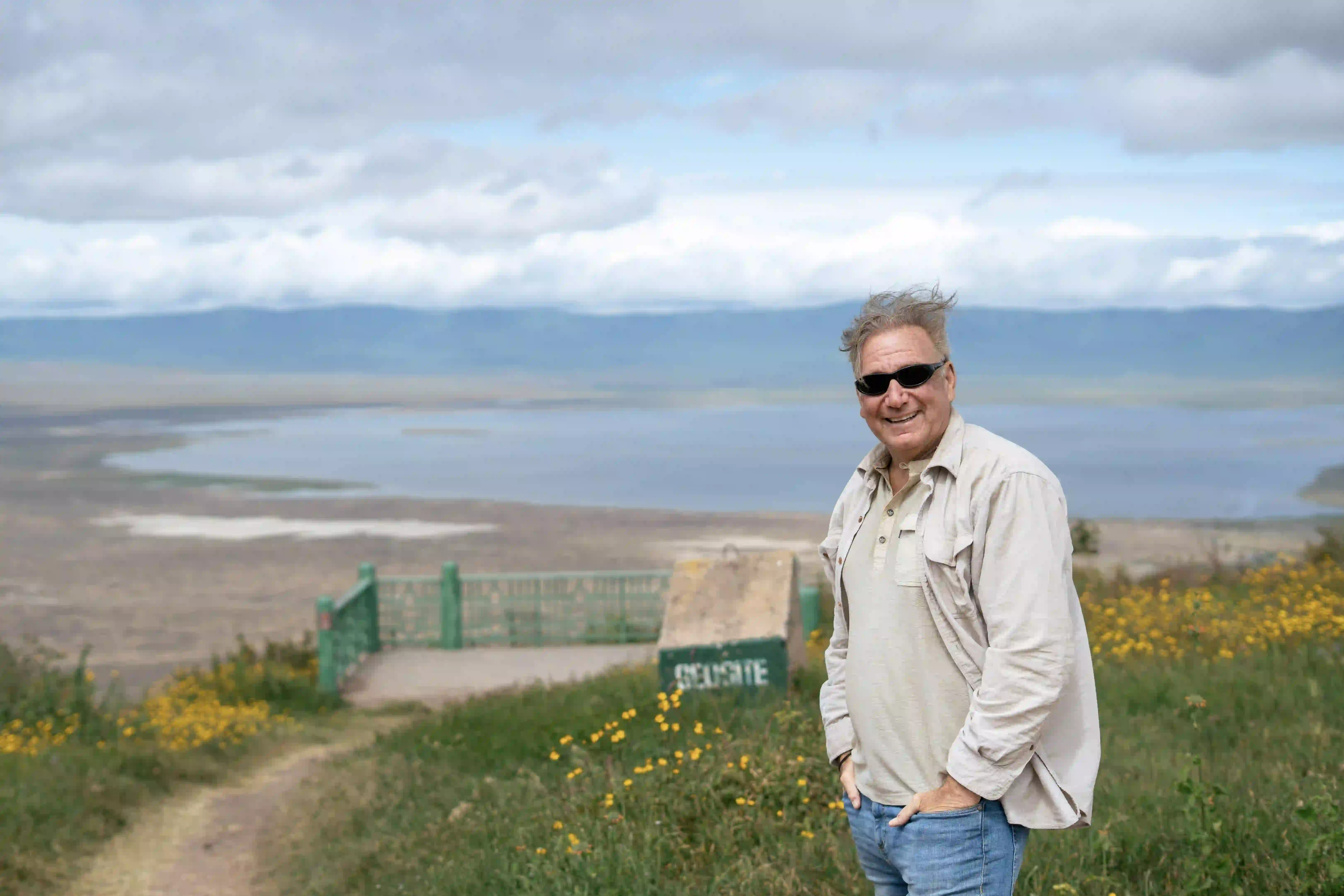Man at Ngorongoro Crater rim overlook