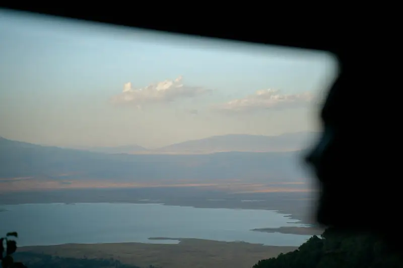 Ngorongoro crater lake seen from the rim road