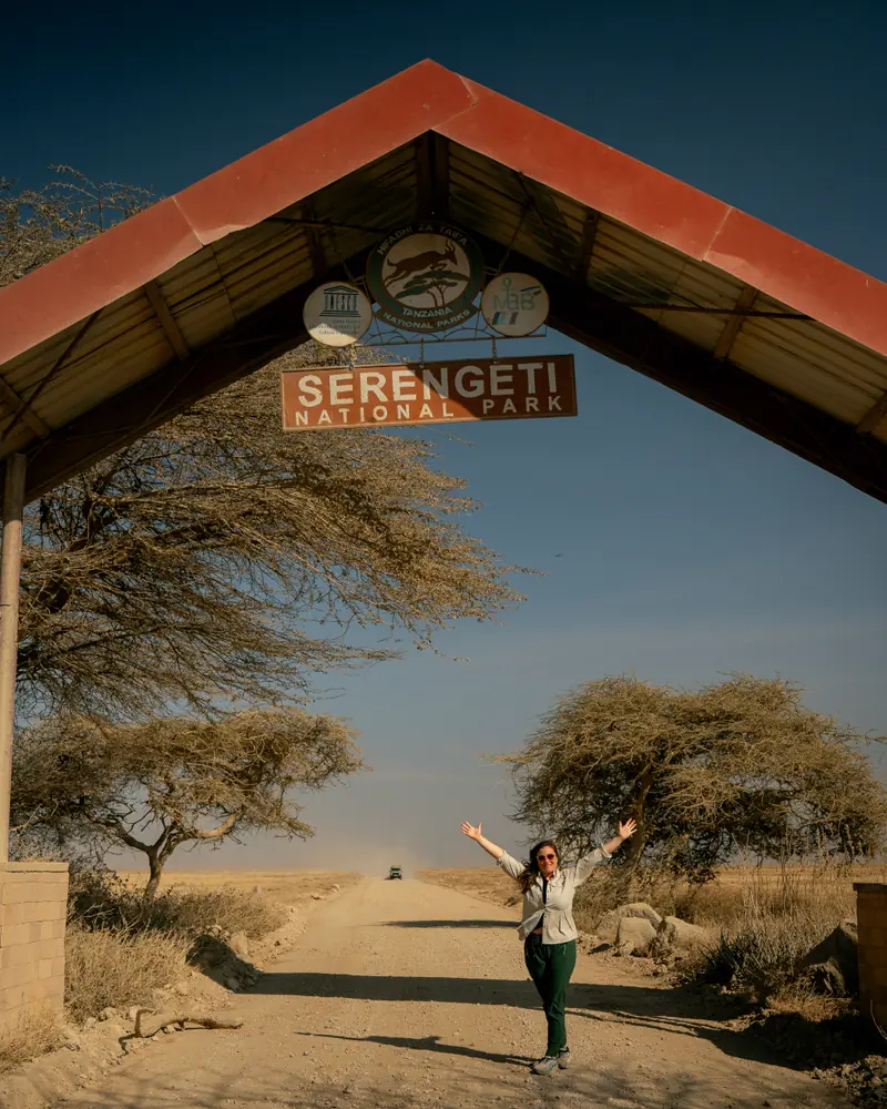 Serengeti National Park arch against the acacias