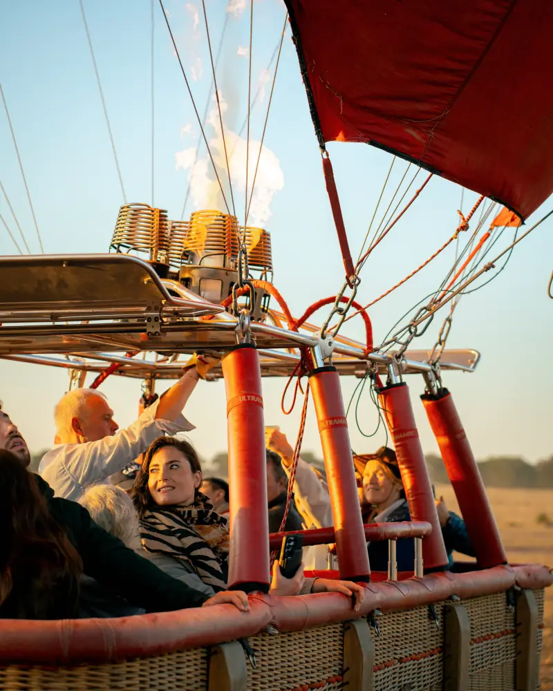 Guest in the balloon basket at liftoff