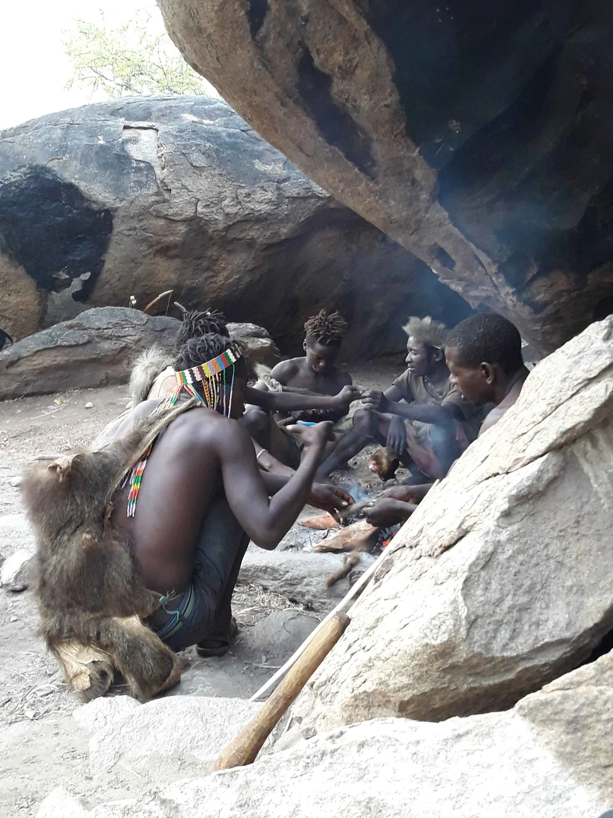 In the rock shelter