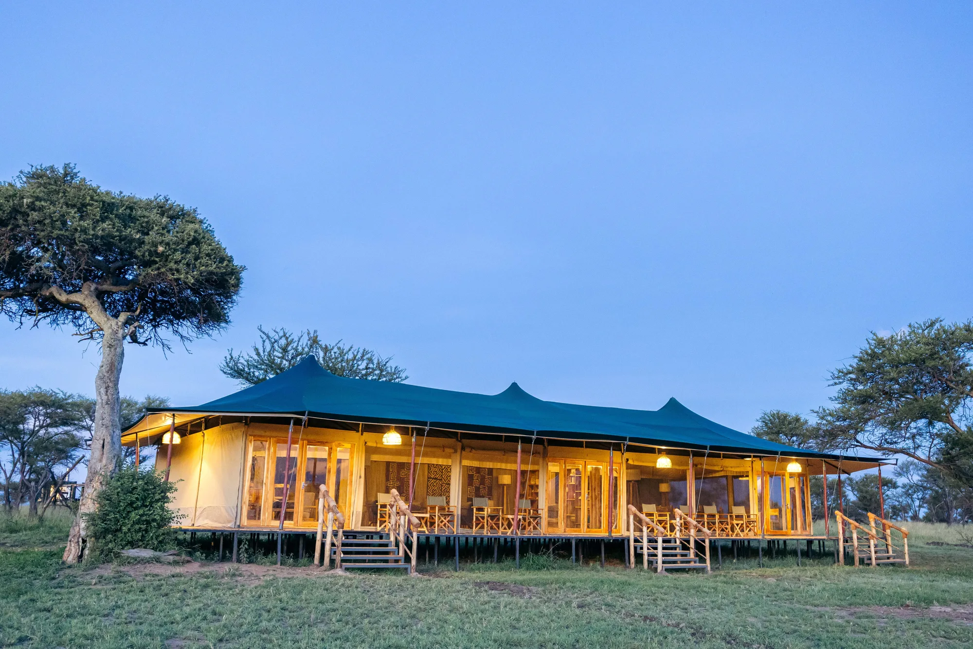 The main tent at dusk